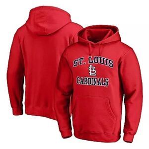 New FANATICS Men's Red St. Louis Cardinals Heart Soul Pullover Hoodie large